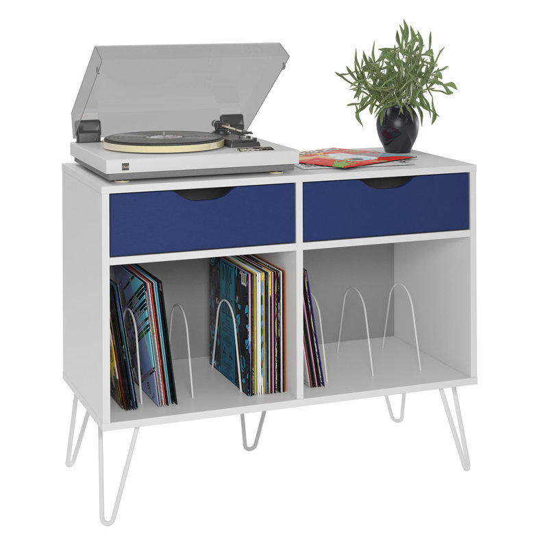 Carrasco HiFi Rack, White/Blue