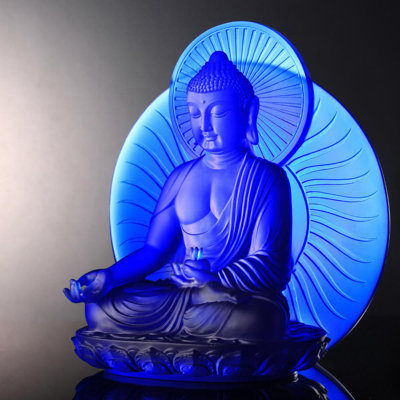 Medicine Buddha Handmade Glass Spiritual Decorative Object