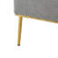 Chaise d'appoint moderne gris, tissu chenille, dossier incurvé et pieds en métal doré pour le salon