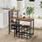 Alaura 3-Piece Brown/Black Counter Height Dining Table Set with Storage Shelves, Wine Rack & Upholstered Bar Stools – Small Space Kitchen Table Set, Breakfast Nook Pub Dining Set-1198489523