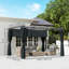 Pergola 10 'x 13' avec auvent rétractable et rideaux Outdoo