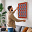 Striped Grid Study Geometric - Wrapped Canvas-311405907-311405904