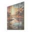 «Rivers River Sunrise Enchantment», art mural en bois sur bois de pin naturel-1528698691