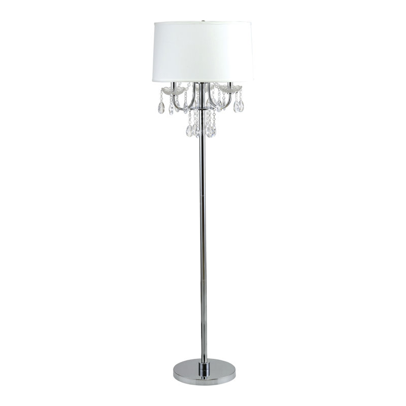 Muldowney 62.5'' Silver Traditional Floor Lamp, White