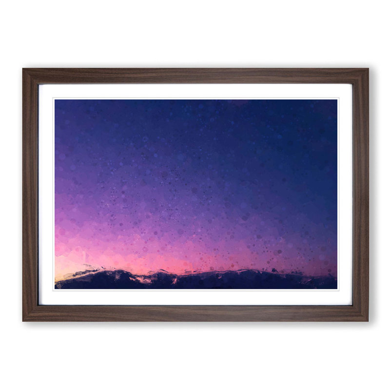 Moon over Iran in Abstract - Picture Frame Graphic Art Print, Walnut Framed, 48cm H x 65cm W x 2cm D