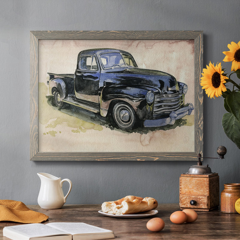 Antique Pickup II, reproduction d'art sur toile, Gris, H 14 po x l 20 po