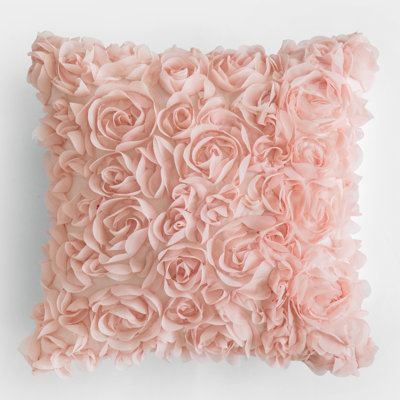 3D Chiffon Rose Pattern Microsuede Pillow Cover