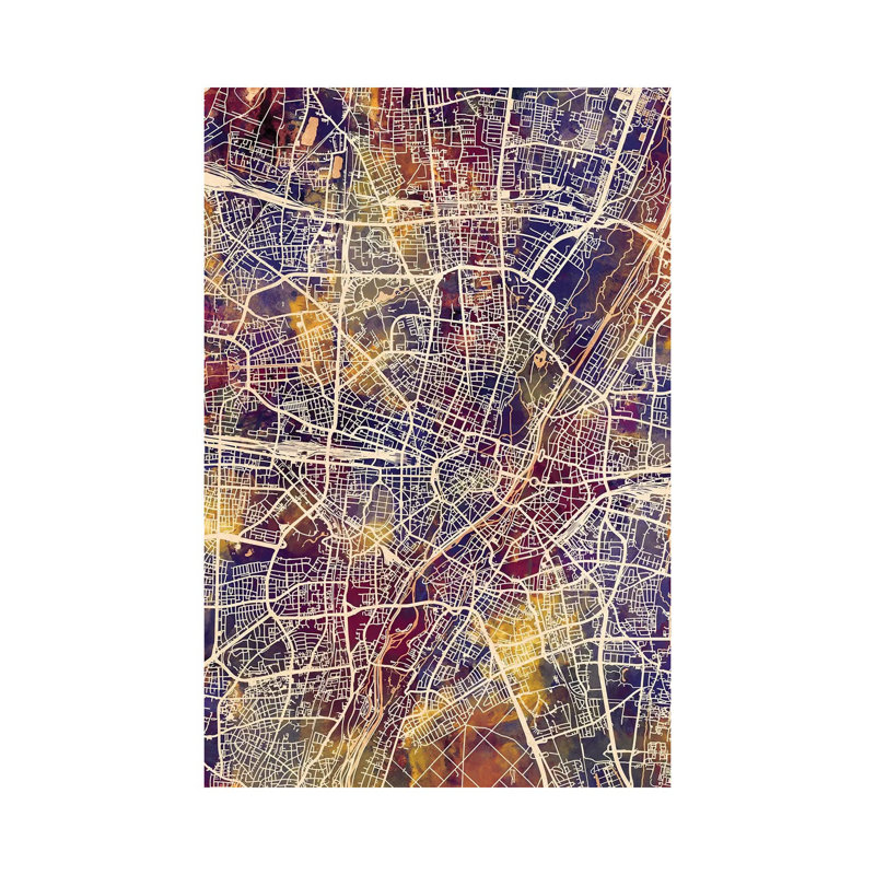 Munich Germany City Map II by Michael Tompsett - Wrapped Canvas Gallery-Wrapped Canvas Giclée