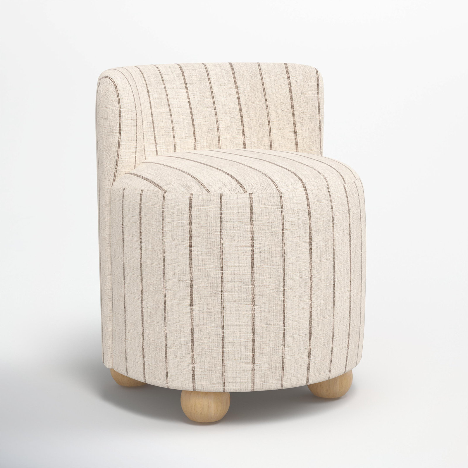 Bee Vanity Stool, Fritz Charcoal Stripe