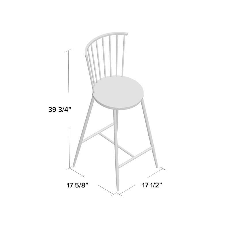 Lincoln Black Metal Spindle Back Counter Stool