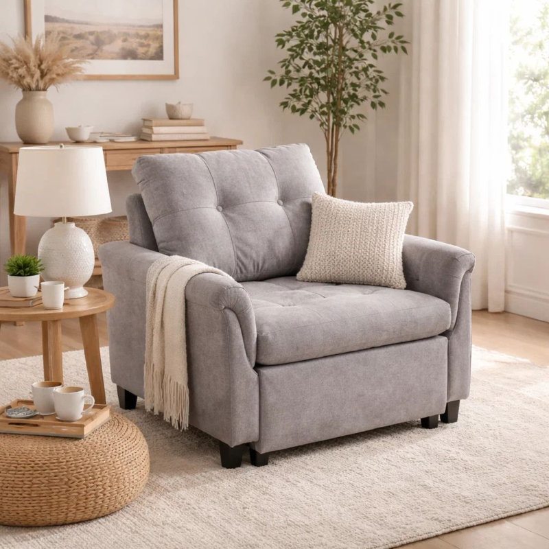 Fauteuil convertible capitonné l 35 po