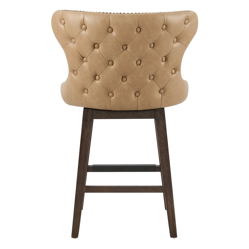 Tabouret de bar et de comptoir pivotant Caraline, Tan, Counter Stool (26” Seat Height)