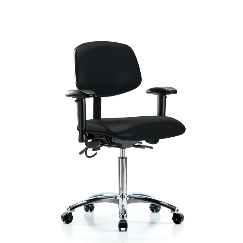 Chaise de tâches ergonomique Arocho, Non inclus, Noir, Roulettes