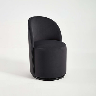 Chaise de salle à manger rembourrée en velours, fauteuil demi-tonneau pivotant à 360 degrés, fauteuil d'appoint pour meuble-lavabo d'appoint