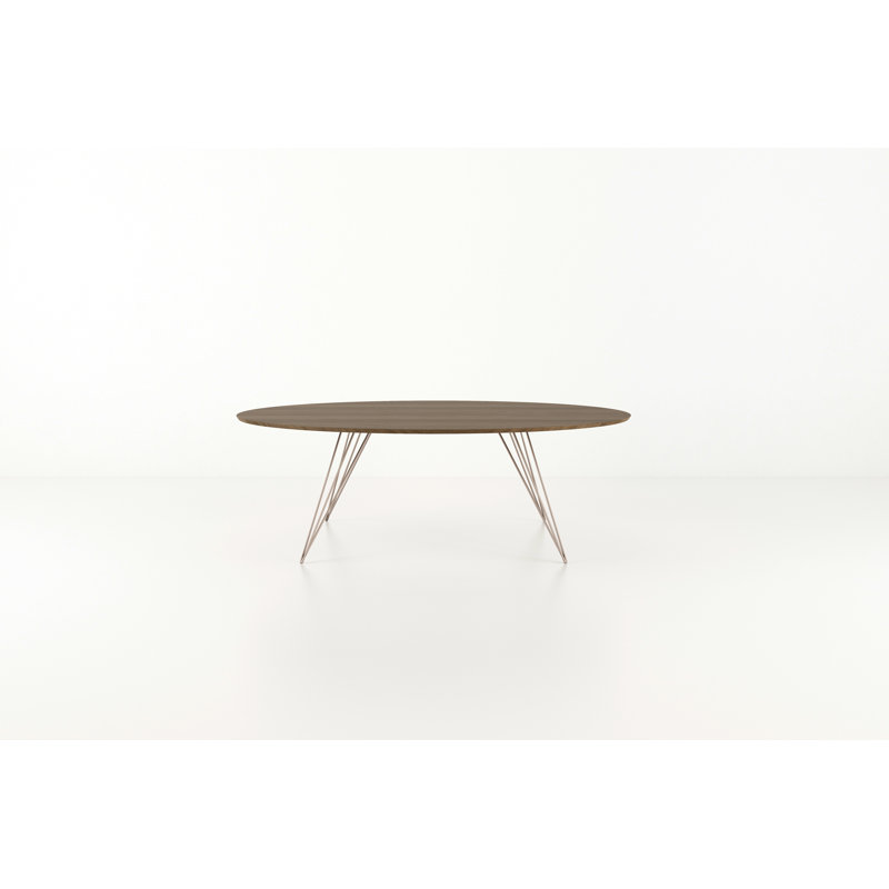 Williams Single Coffee Table, Small 46"W x 40"D, Rose Copper, Walnut