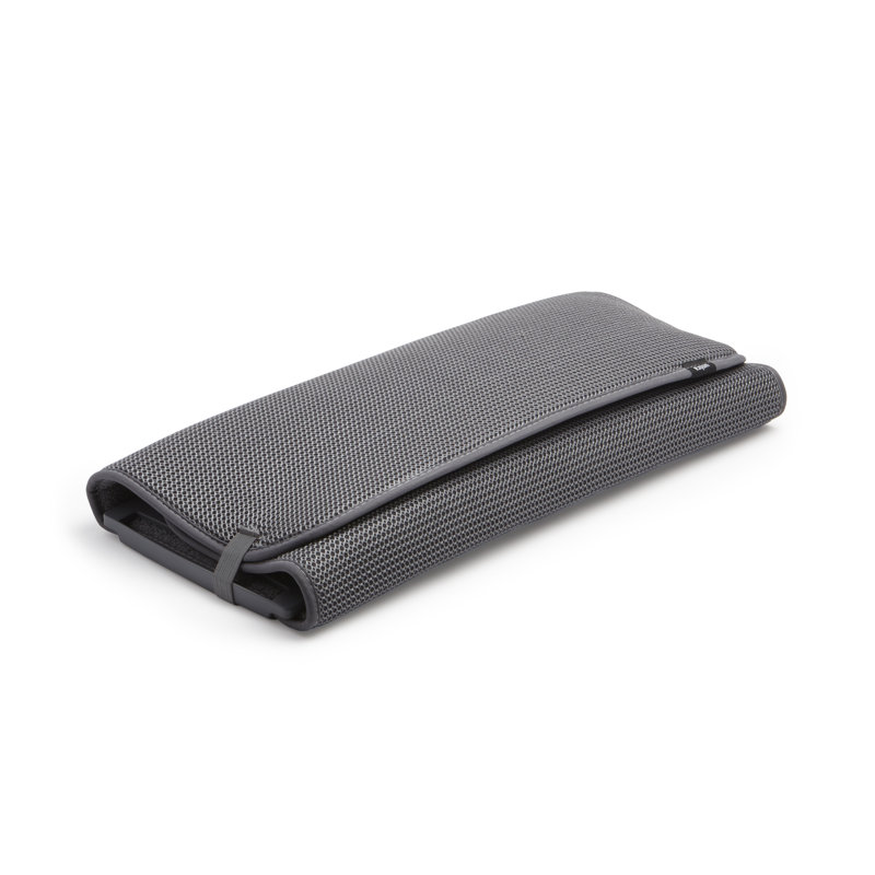 Charcoal Foldable Plastic Dish Drying Rack with Mat