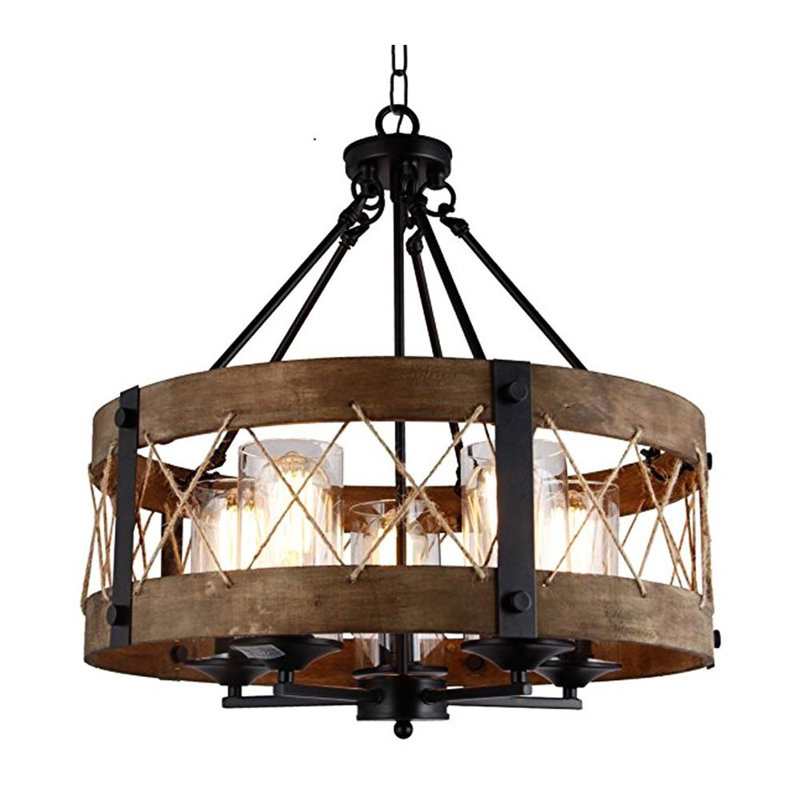 Bergeson 5 - Light Dimmable Lantern Drum Chandelier