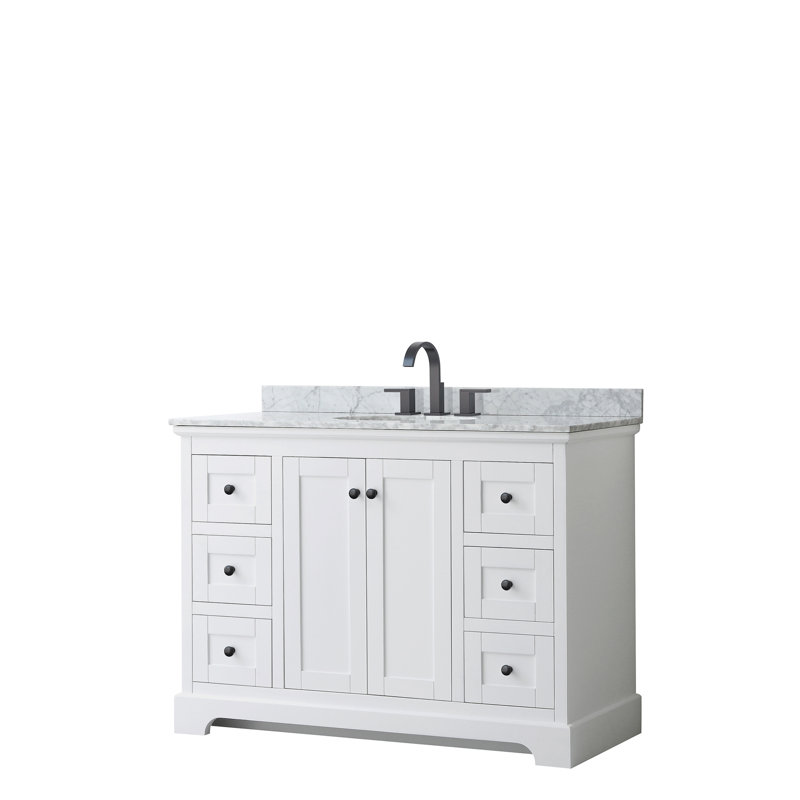 Ensemble de meuble-lavabo simple 48 po Avery, Gris foncé, Chrome poli