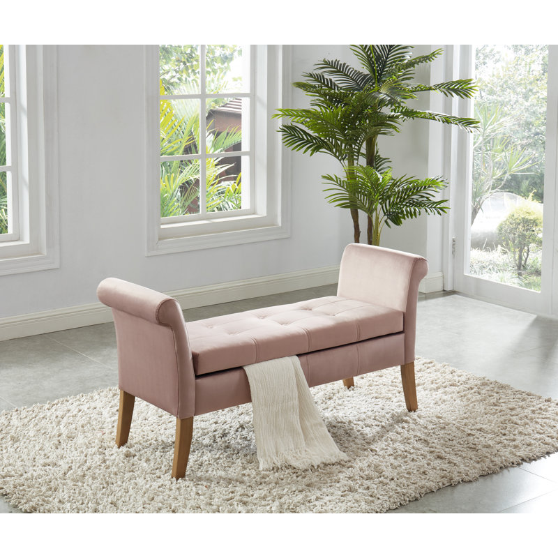 Banc de rangement rembourré Cargo, Rose