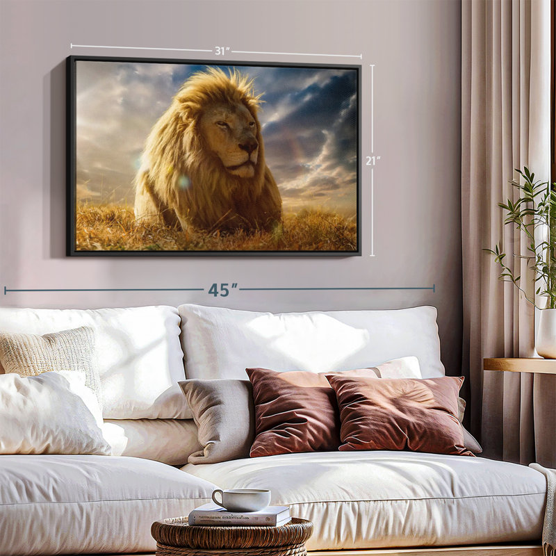 Impression sur toile Safari Lion Glory, H 31 po x l 21 po