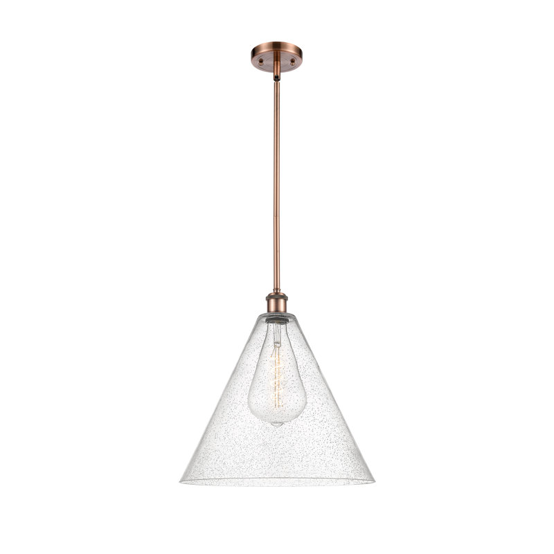 Luminaire suspendu en forme de globe à 1 lumière Anairis, Cuivre antique, H 49,75 po x l 16 po x P 16 po, DEL