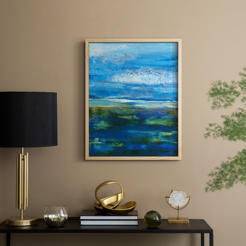 Island Groove Framed Print - Solid Wood, Natural, 30" H x 24" W