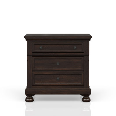 Table de chevet 2 tiroirs cerisier foncé