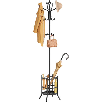 Portemanteau avec porte-parapluie, portemanteau autoportant avec 16 crochets