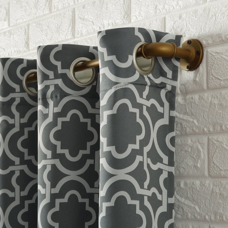 Wayfair Basics® Trellis Thermal Blackout Grommet Curtain Panel, Gray, 40" W x 84" L