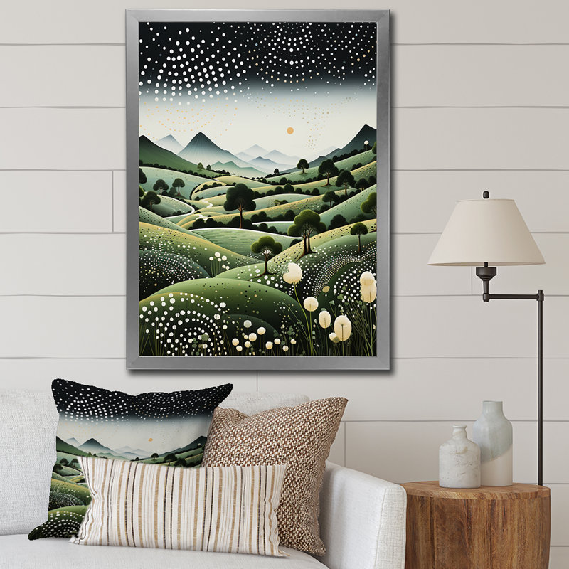 Art sacré Kiyrah, paysages sacrés II, H 20 po x l 12 po x P 1 po, Cadre photo argenté