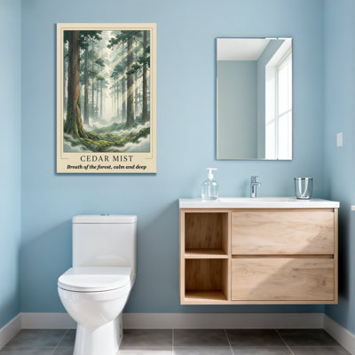 Landscape & Nature Cedar Mist Forest Scene With Sunlight And Mist