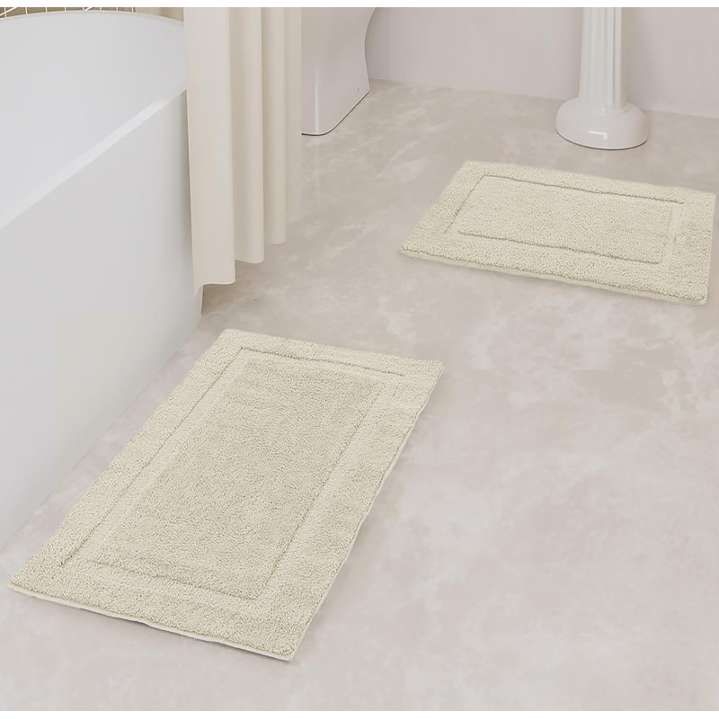 Ensemble de tapis de bain 100% coton, Ivoire