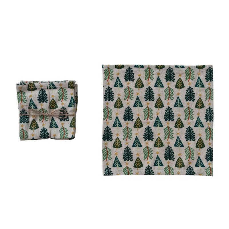 Ensemble de serviettes Artisan, Motif floral vert