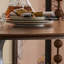 Brown Black Round Solid Wood Dining table-736641925