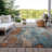 Machine Washable Indoor/Outdoor Xhevrie Teal Rug-1771381062