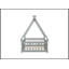 Lit simple en forme de tente, lit tipi avec garde-corps, lattes et porte, gris-134064557