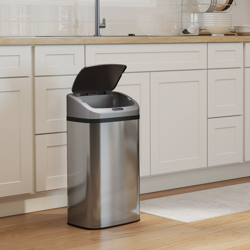 HOMCOM 48L Sensor Bin, Stainless Steel Kitchen Bin with Automatic Close