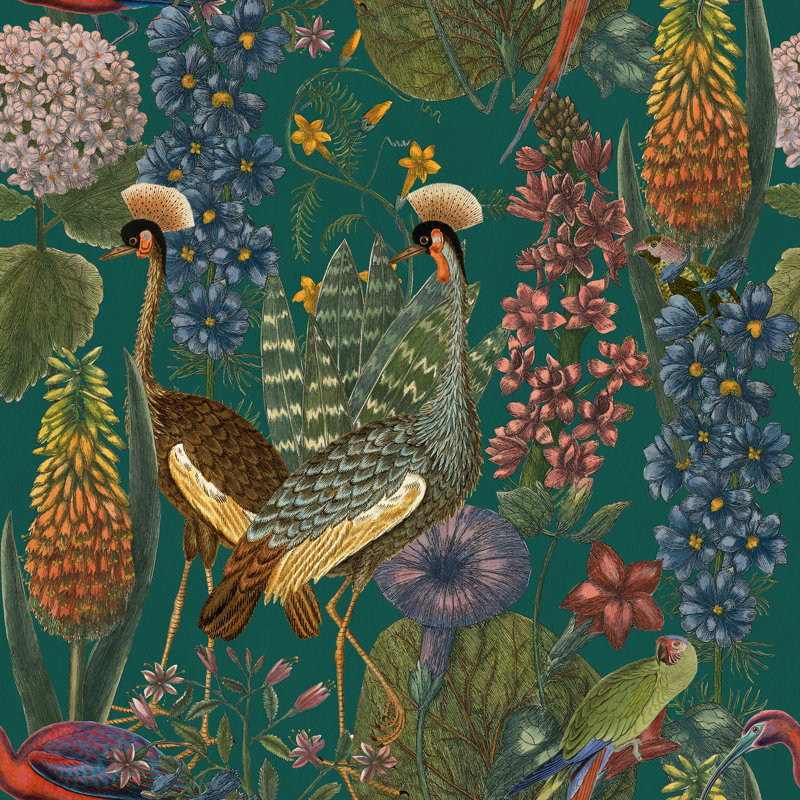Yuki Osada Floral Wallpaper Double Roll, Green