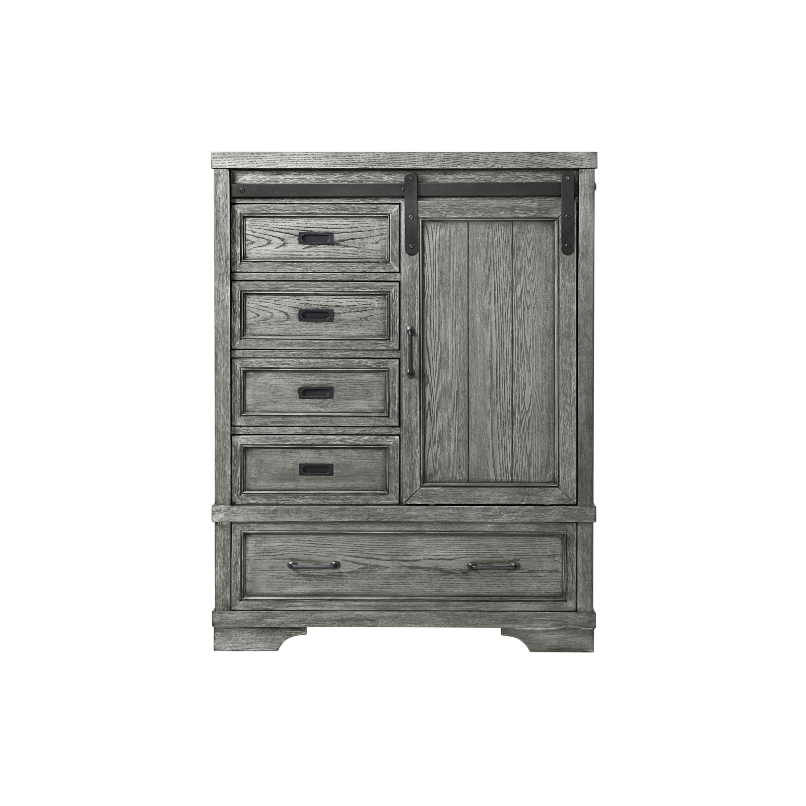Danbury Traditional Wood Chifferobe, Brushed Pewter