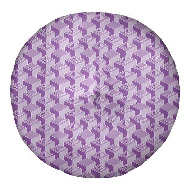 Coussin de sol à motif de gratte-ciels classiques, 30 po x 30 po, Violet/blanc
