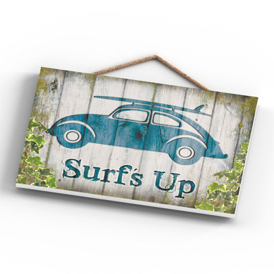 Surfs up Bug and Board 1 Piece Wall Art on MDF