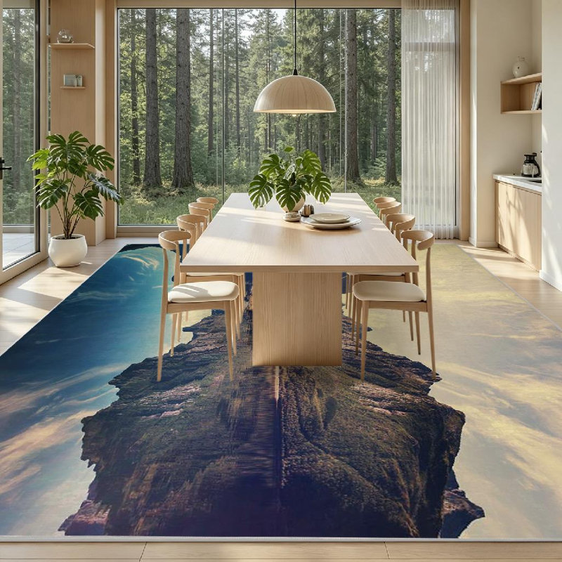 Tapis lavable à la machine Clear Mountain, Rectangle 79 po x 118 po