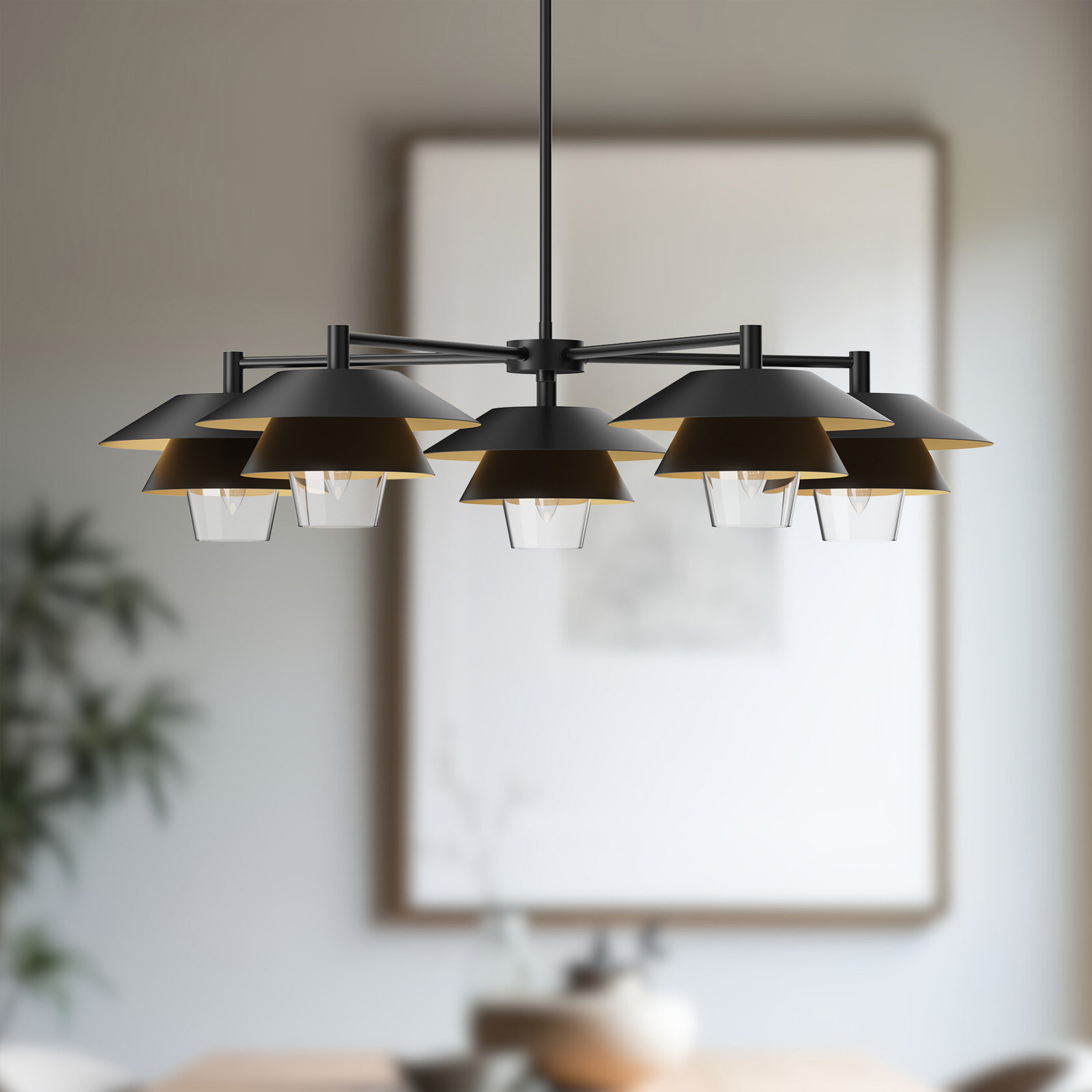 Davant 5 - Light Chandelier, Matte Black