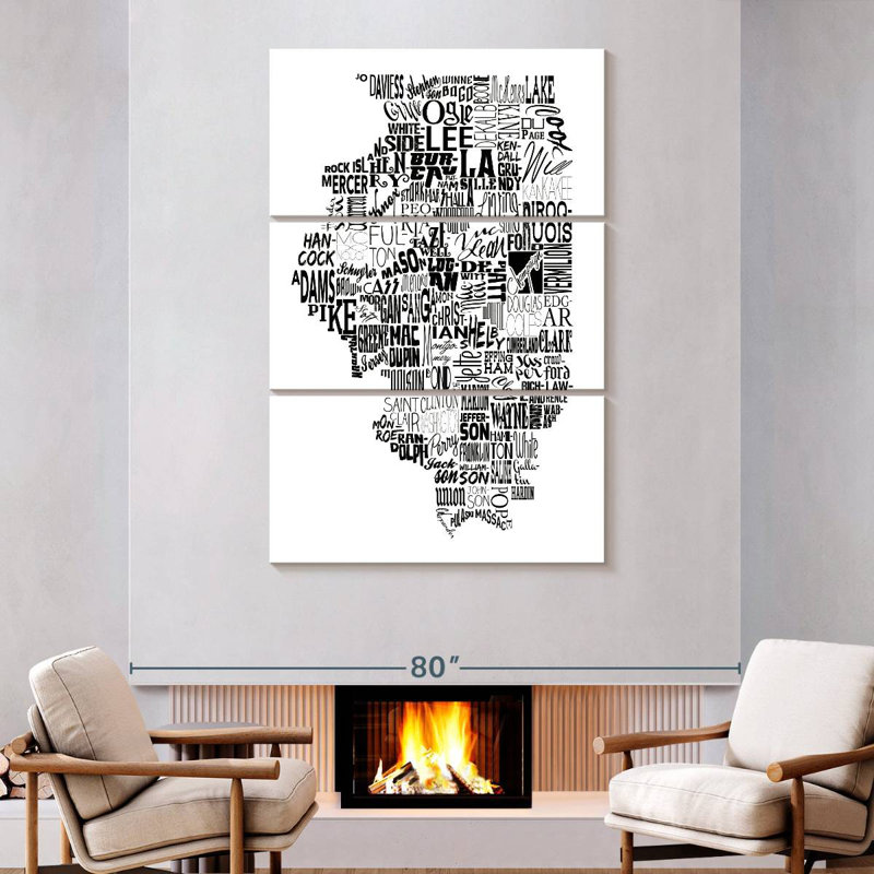 Aliaz Illinois Map Typography
