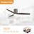 AuraVista 52" Modern 3-Blade Ceiling Fan with Light Kit & Remote Control – Flush Mount for Sleek, Space-Saving Design-123818175-123818173