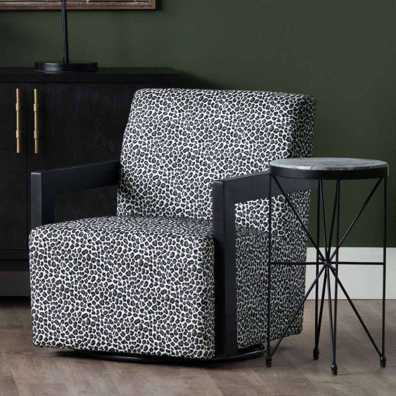 Grey Marble And Metal Round Accent_End Table