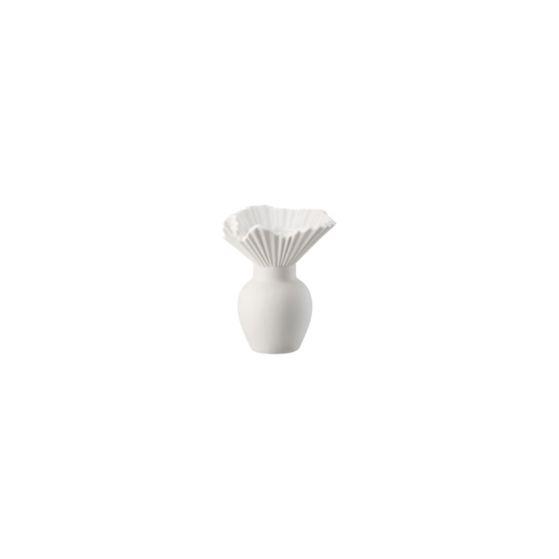Miniature Porcelain China Table Vase, White Matte, 3.5"
