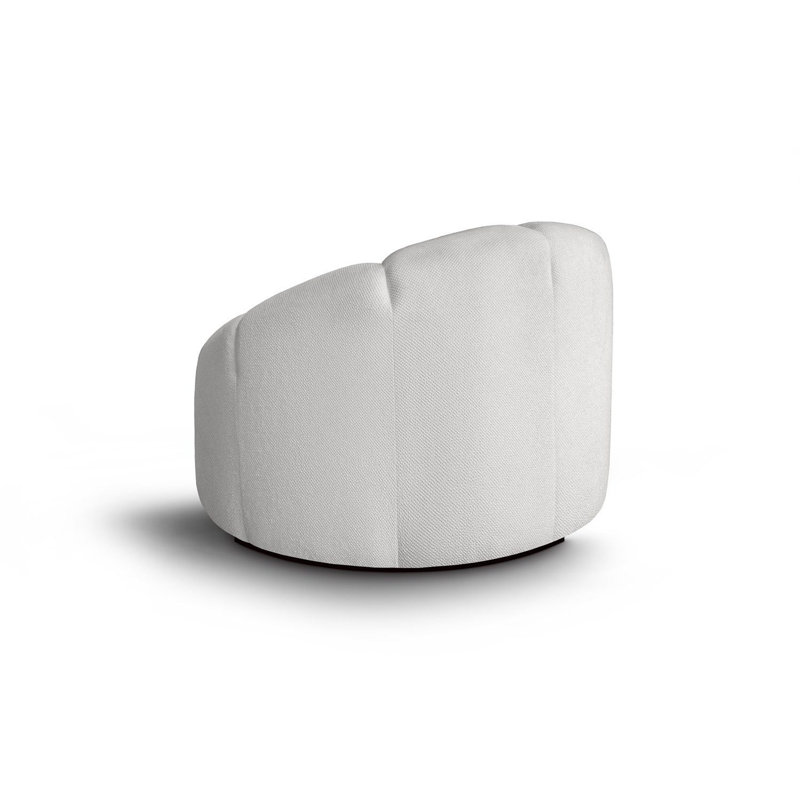 Coumas Upholstered Swivel Accent Chair, White Polyester Blend