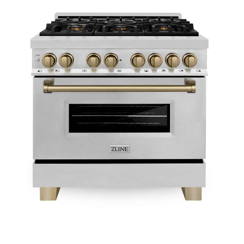 ZLINE Autograph 36" Legacy Dual Fuel Range w/ 6 Burners, Champagne Bronze