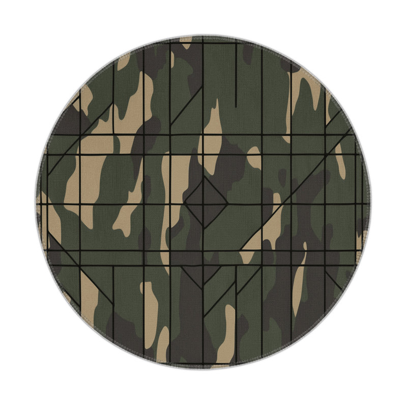Crossfire Terrain Indoor And Outdoor Area Rug, Round 5'